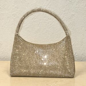 Τσάντα Χειρός Χρυσή με Στρας – 10x20 cm