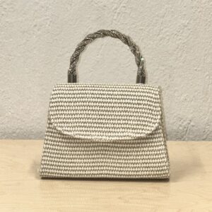 Τσάντα Χειρός με Ψαθωτό Σχέδιο – 14x15 cm