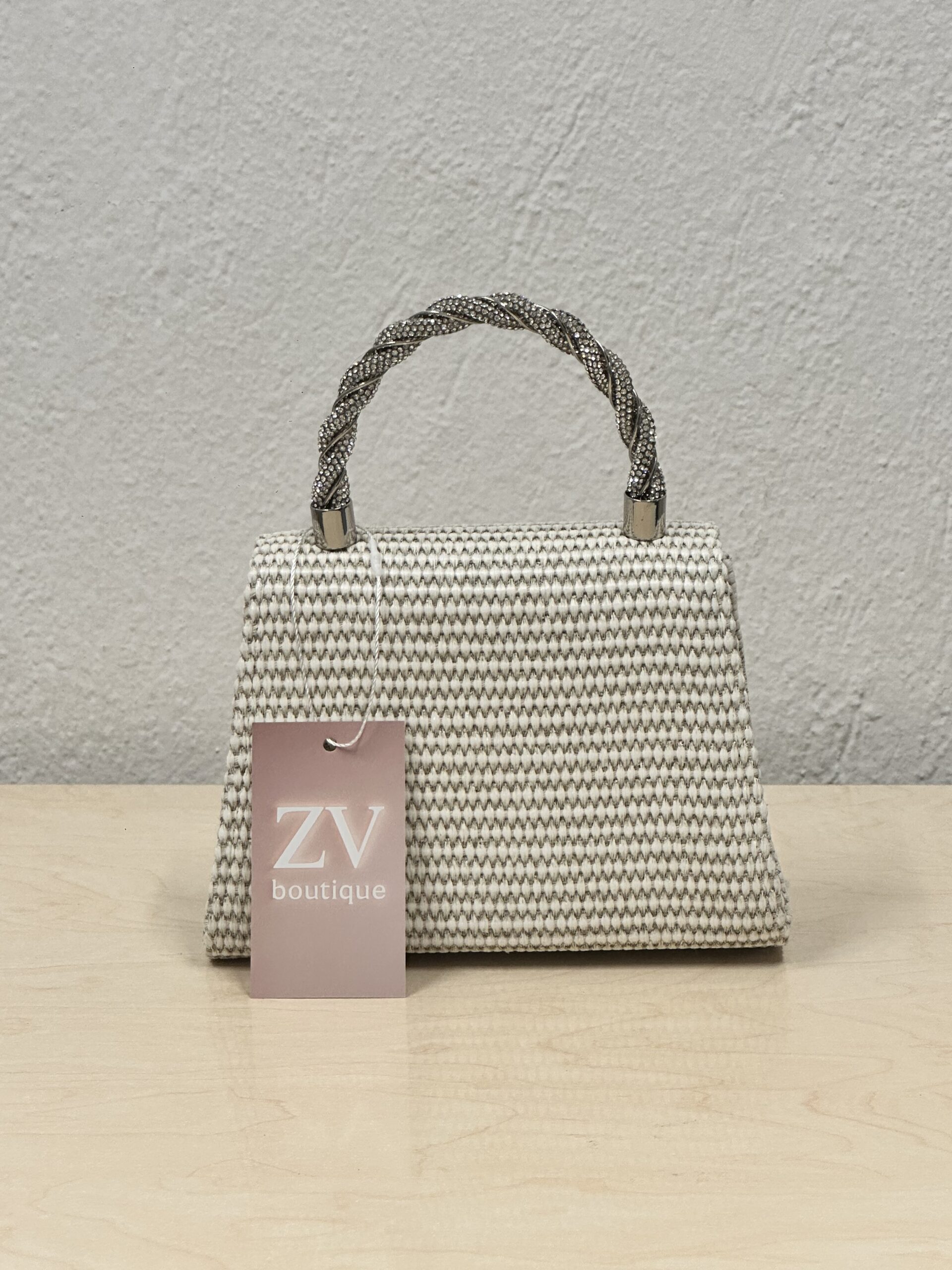 Τσάντα Χειρός με Ψαθωτό Σχέδιο – 14x15 cm - Image 3