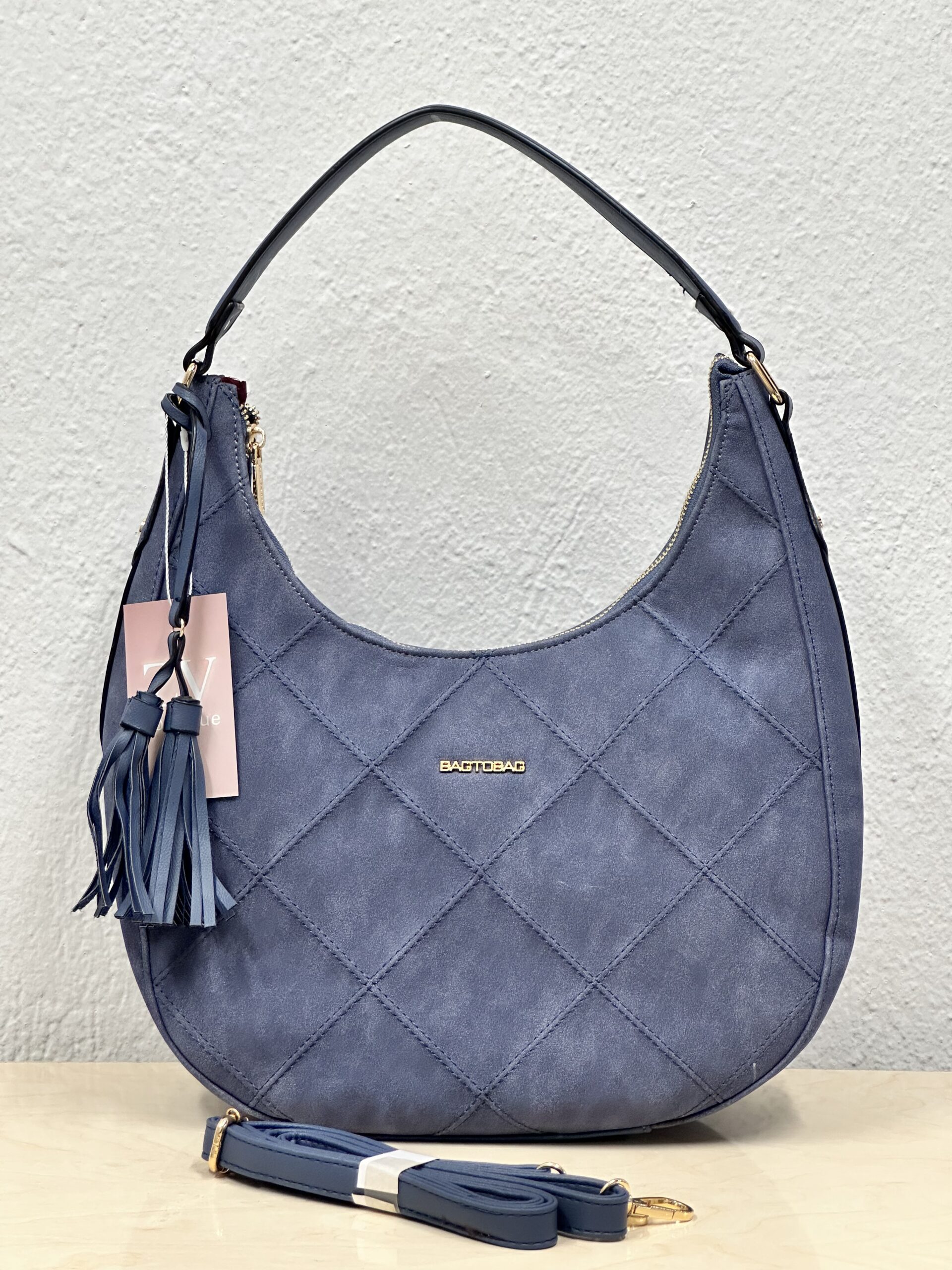 Μπλε Καπιτονέ Τσάντα Ώμου - Image 4