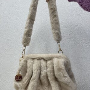 Γούνινη Τσάντα 3-Way – Μπεζ