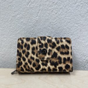 Λεοπάρ καφέ πορτοφόλι