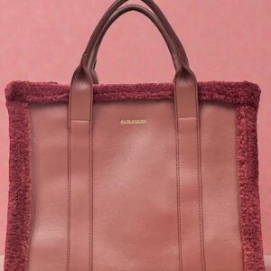 Τσάντα Μπορντό με Γούνα