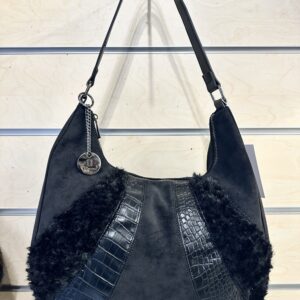 Μαύρη σουέτ τσάντα