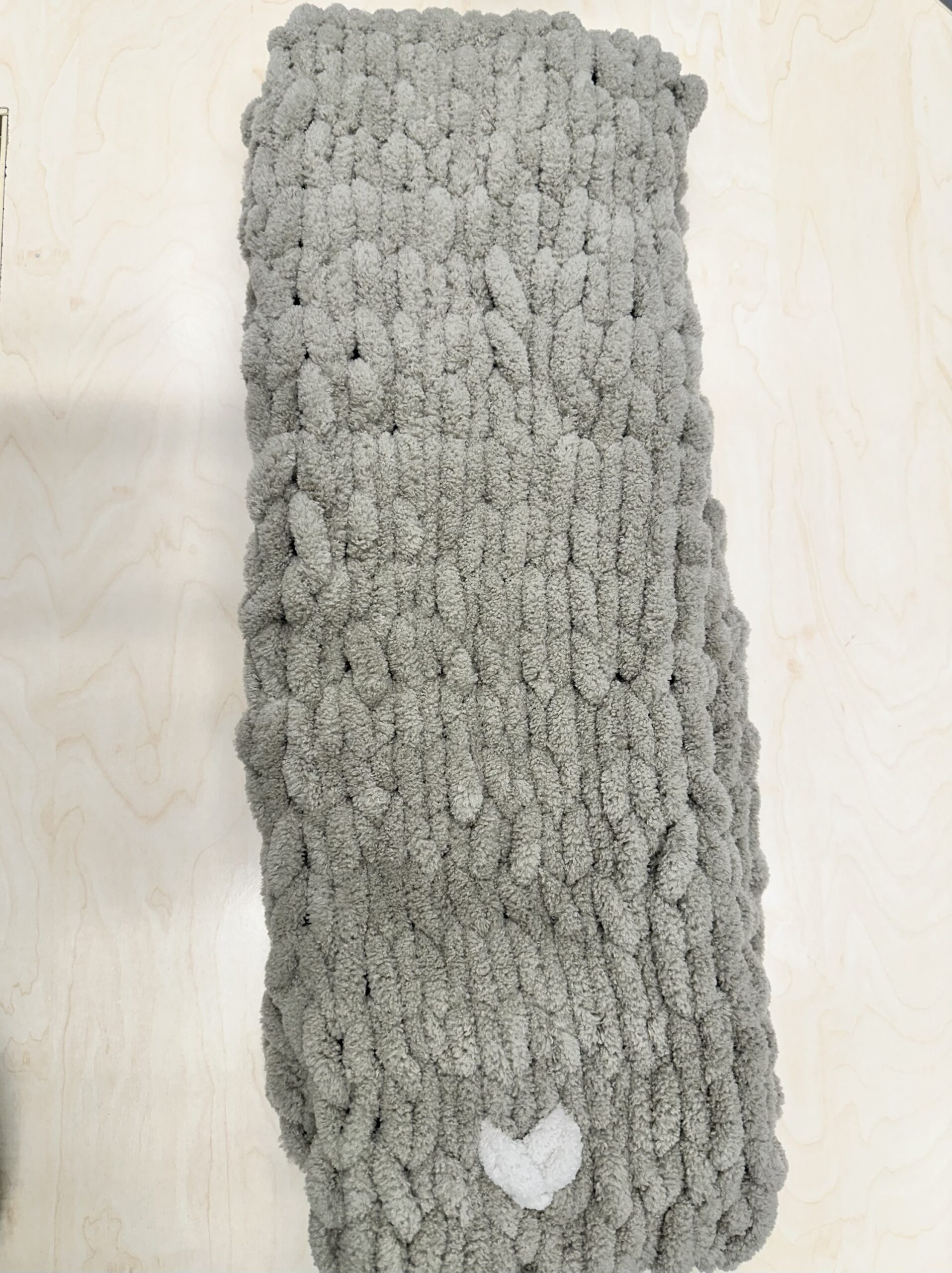 Χειροποίητο Κασκόλ Puffy Γκρι - Image 3