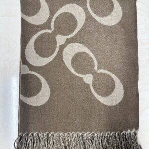 Πασμίνα διπλής όψης σε καφέ χρώμα