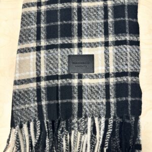 Πασμίνα Μαύρο Μπεζ  Καρό