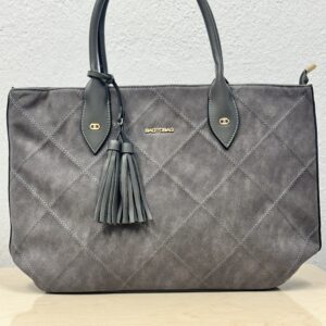 Γκρι σουέτ τσάντα ώμου