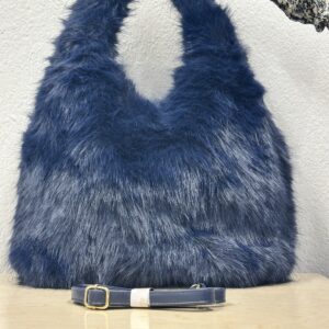 Γούνινη Τσάντα Navy Blue