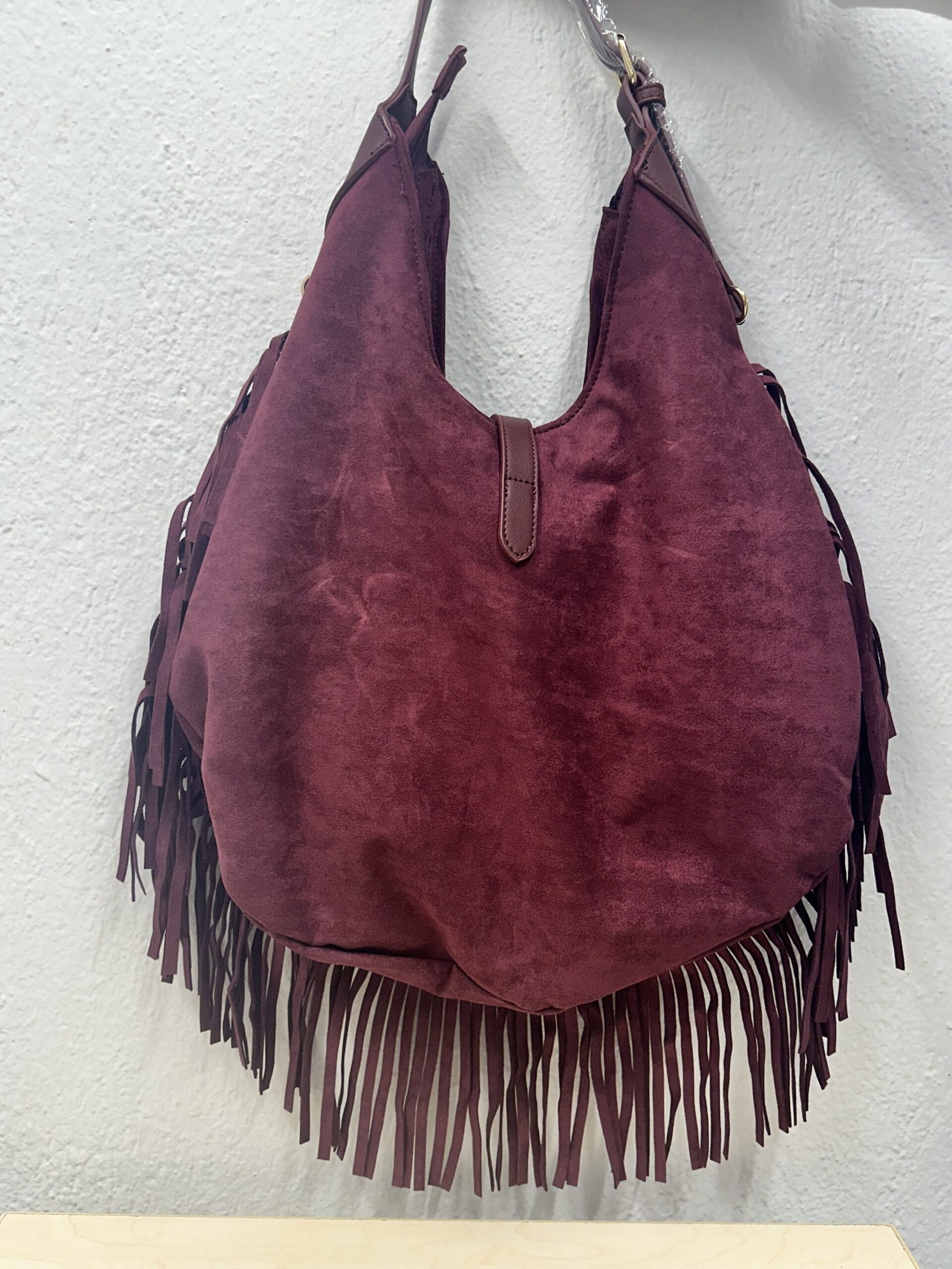 Τσάντα Σουέτ με Κρόσια Μπορντό - Image 2