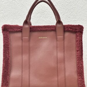 Τσάντα  Μπορντό με Γούνα