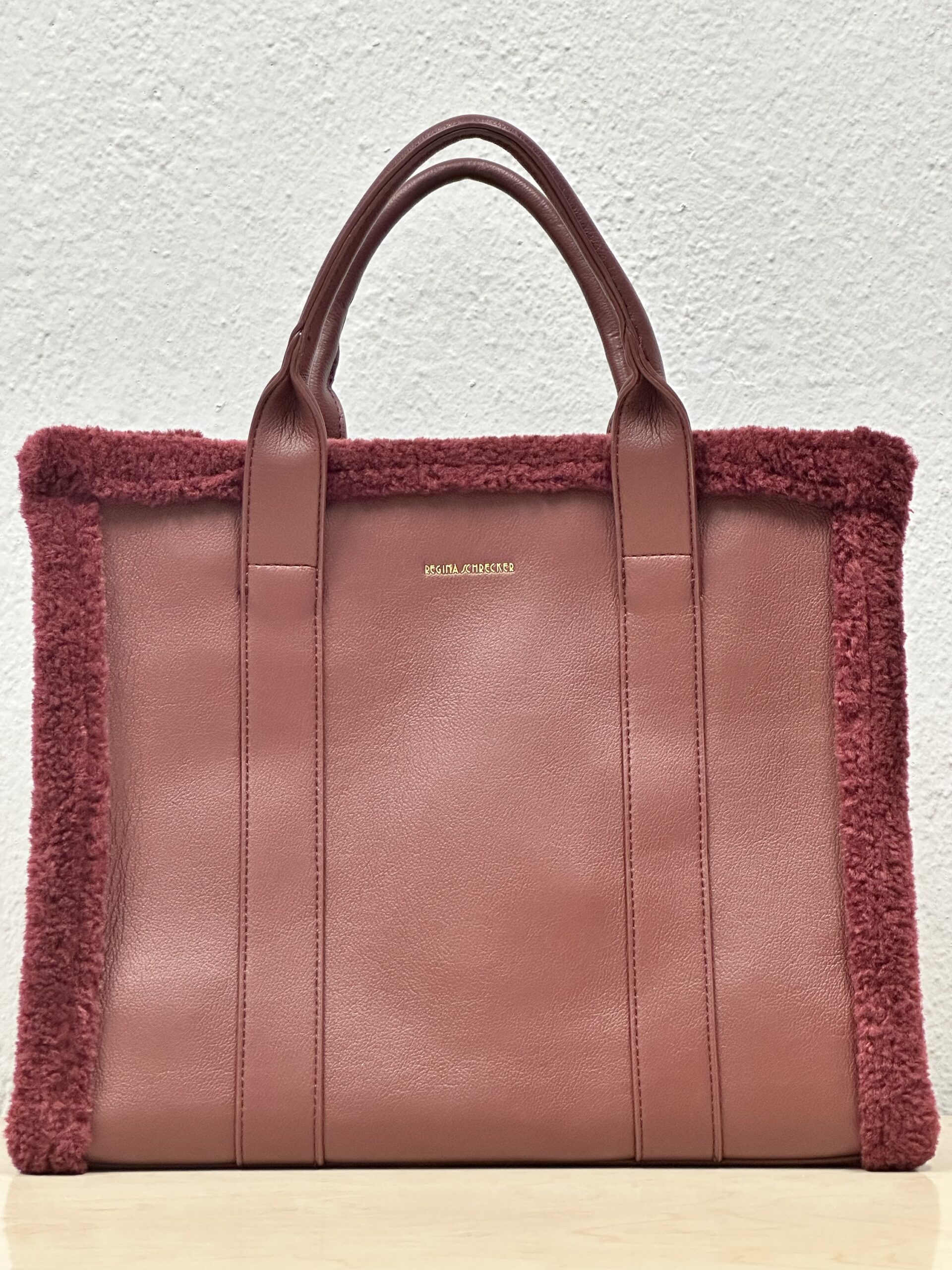 Τσάντα Μπορντό με Γούνα