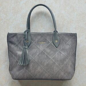 Γκρι σουέτ τσάντα ώμου