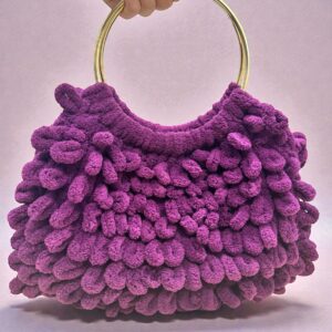 Puffy μωβ με χρυσά χερούλια