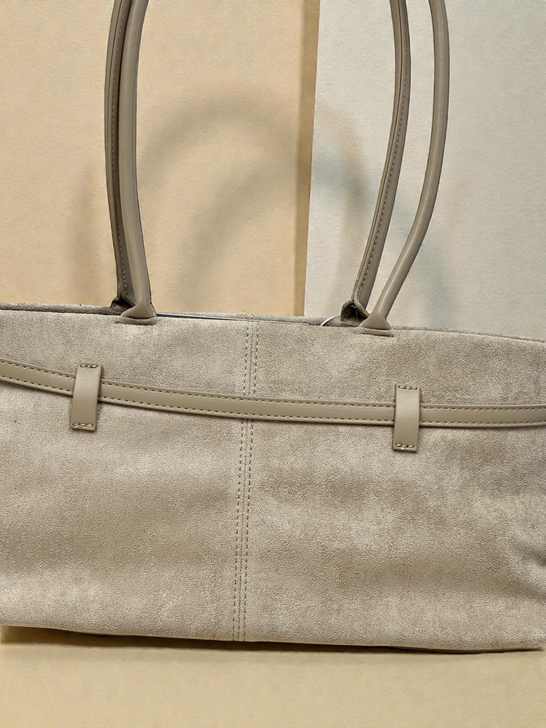 Suede Belted Shoulder Bag Sand Beige - Image 3