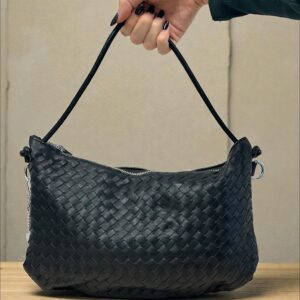 Soft Leather Weave in Black