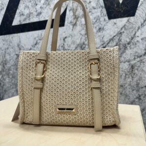 Μπεζ Πλεκτή Summer Tote