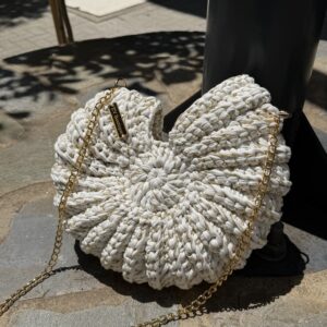 White Seashell Crochet Bag