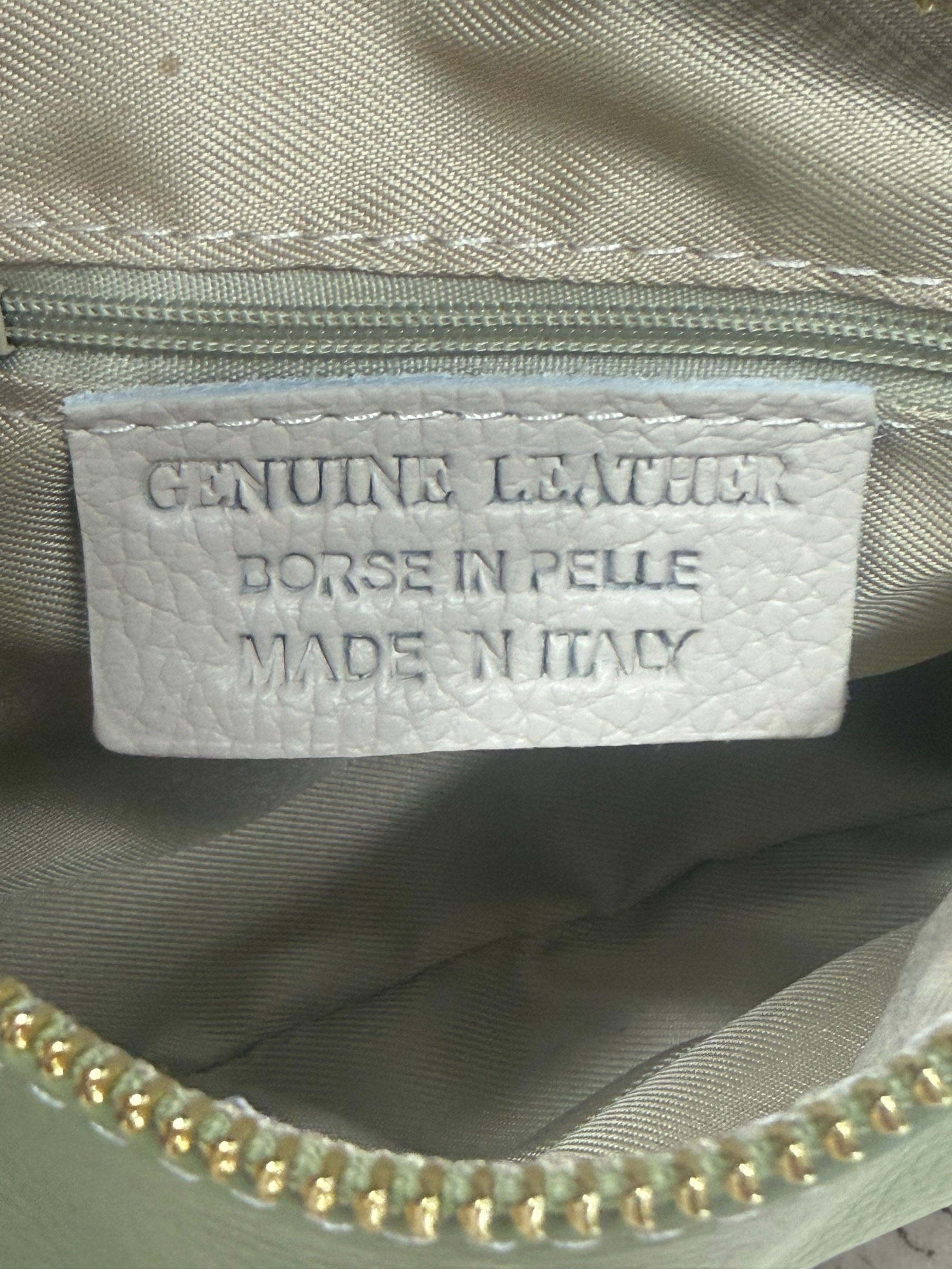 Mini Τσάντα από 100% Γνήσιο Δέρμα – Φιστικί / Κάμελ - Image 3