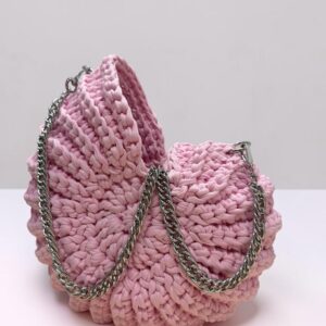 Κοχυλένια Πλεκτή Τσάντα σε Baby Pink 💗🐚